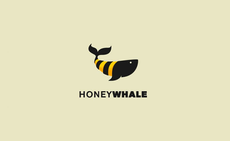 蜂とクジラを組み合わせたロゴ