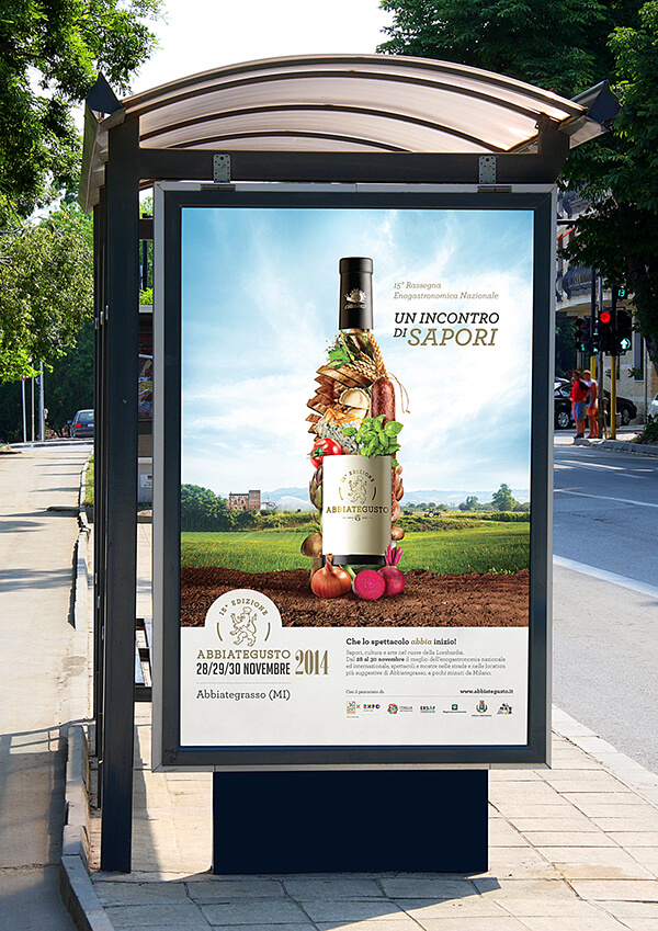 ワインがモチーフの広告制作例