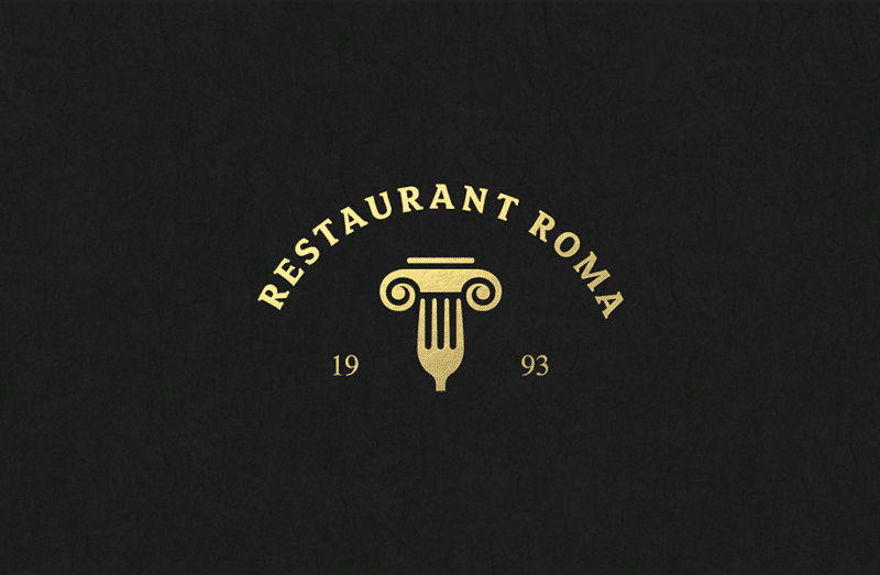 ローマ風のレストランのロゴ