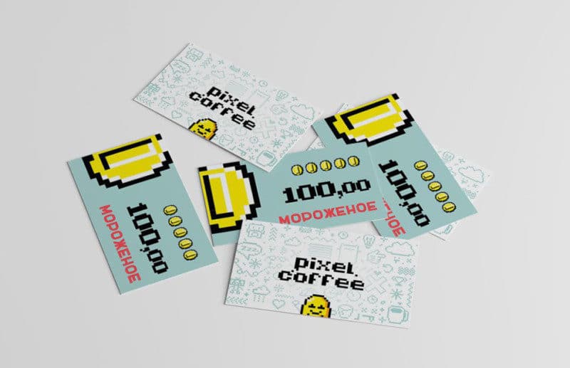 コーヒーショップのカードデザイン