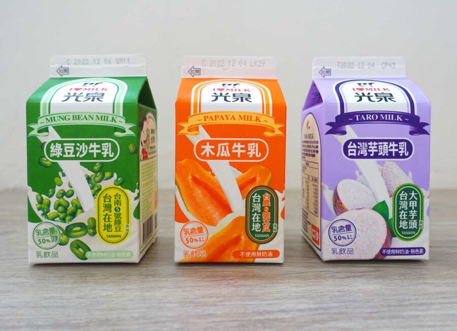 牛乳系台湾ドリンクのパッケージデザイン