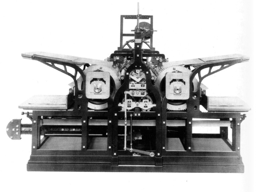 蒸気機関で動く印刷機